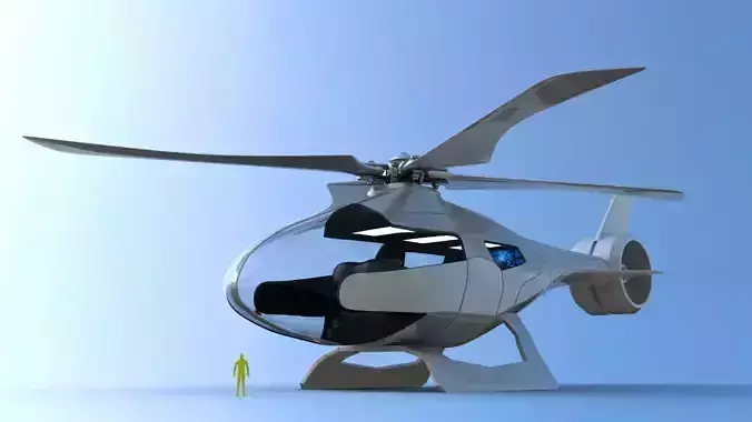 Futuristic Helicopter Transport 3D model