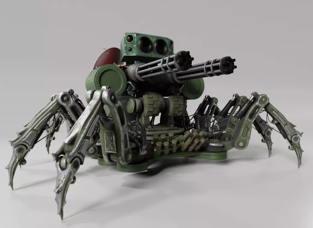Spider fighting robot 3D model_0