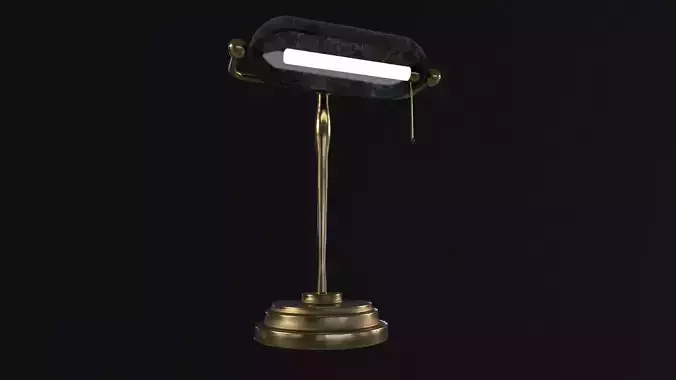 Antique Desk Lamp Low-poly 3D model
