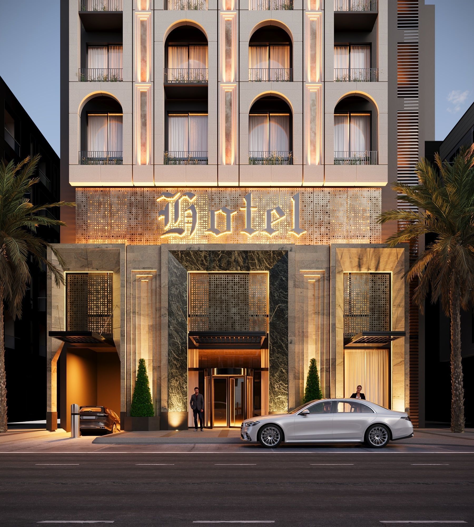 Arch Hotel 3D model_2