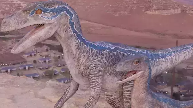 Blue and Beta Raptors Jurassic Park