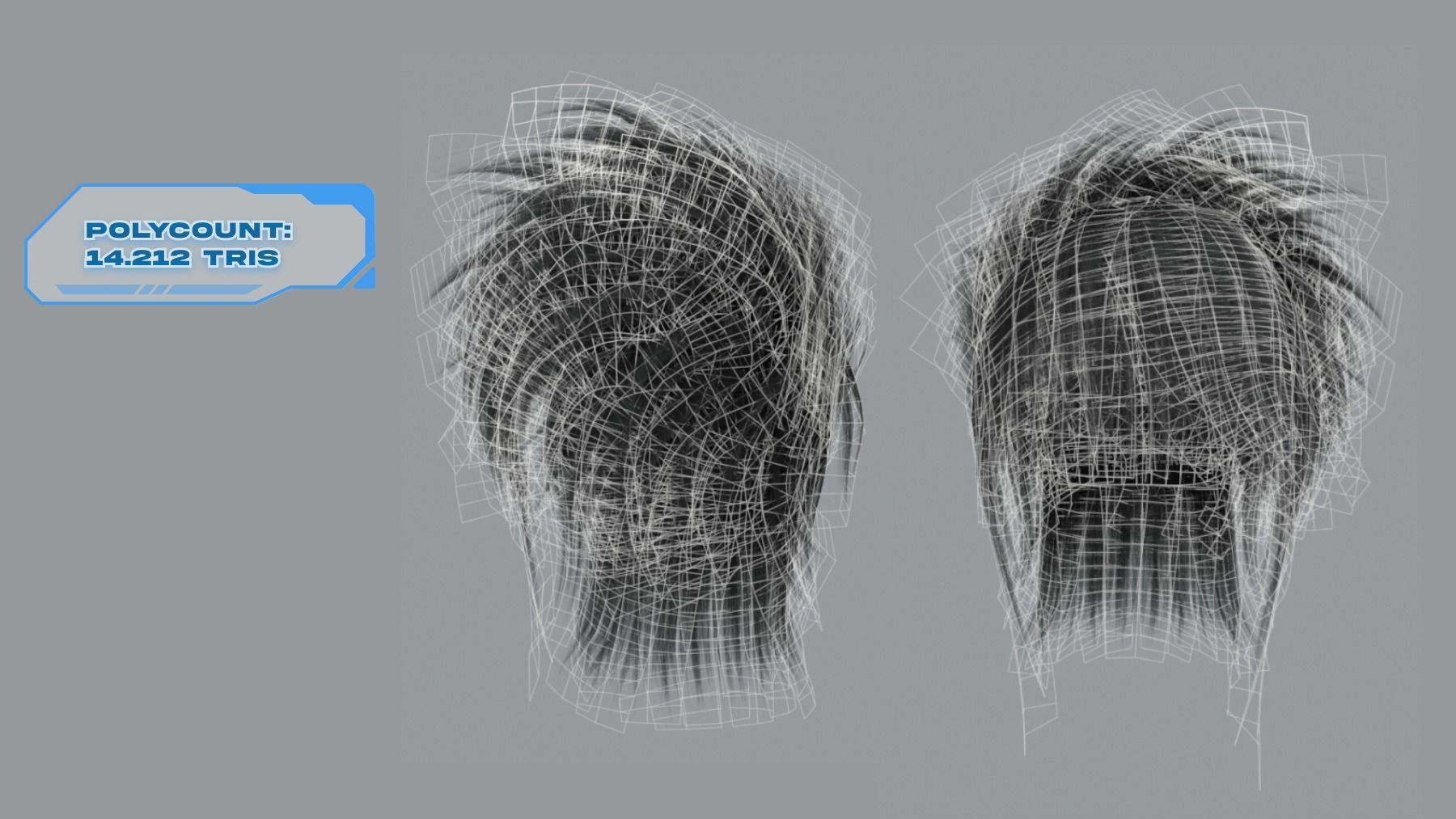 Realtime game ready men hairstyle anime male hair Low-poly 3D model_4