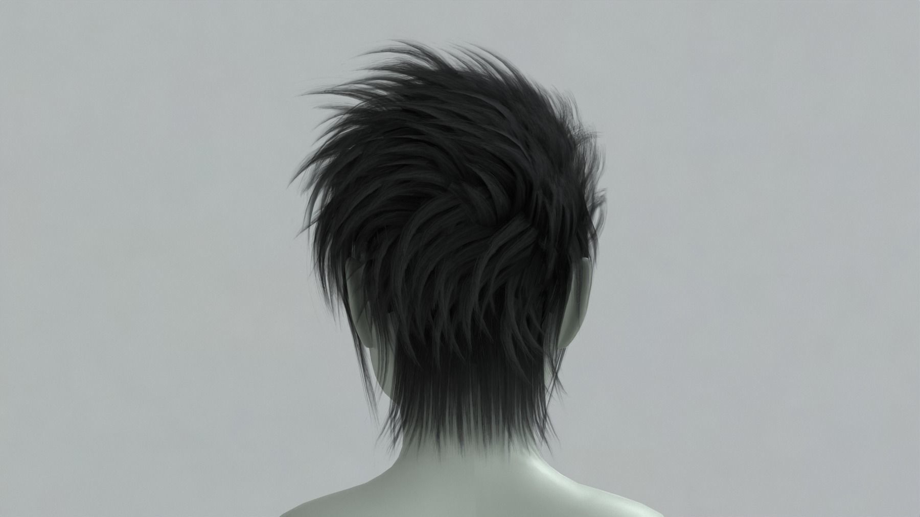 Realtime game ready men hairstyle anime male hair Low-poly 3D model_3