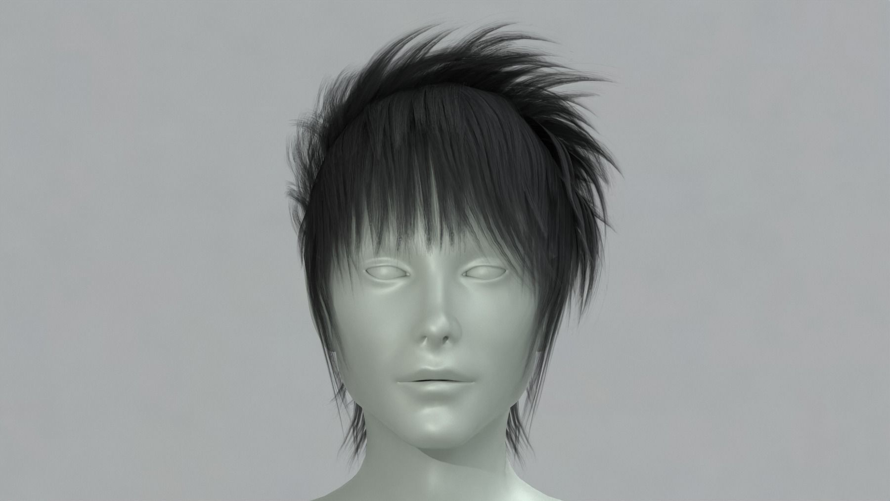 Realtime game ready men hairstyle anime male hair Low-poly 3D model_1