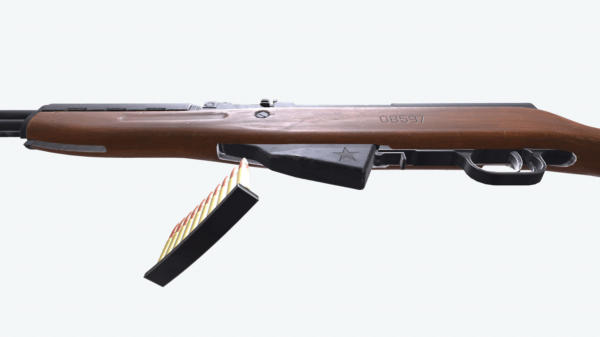 SKS Karabin Low-poly 3D model_6