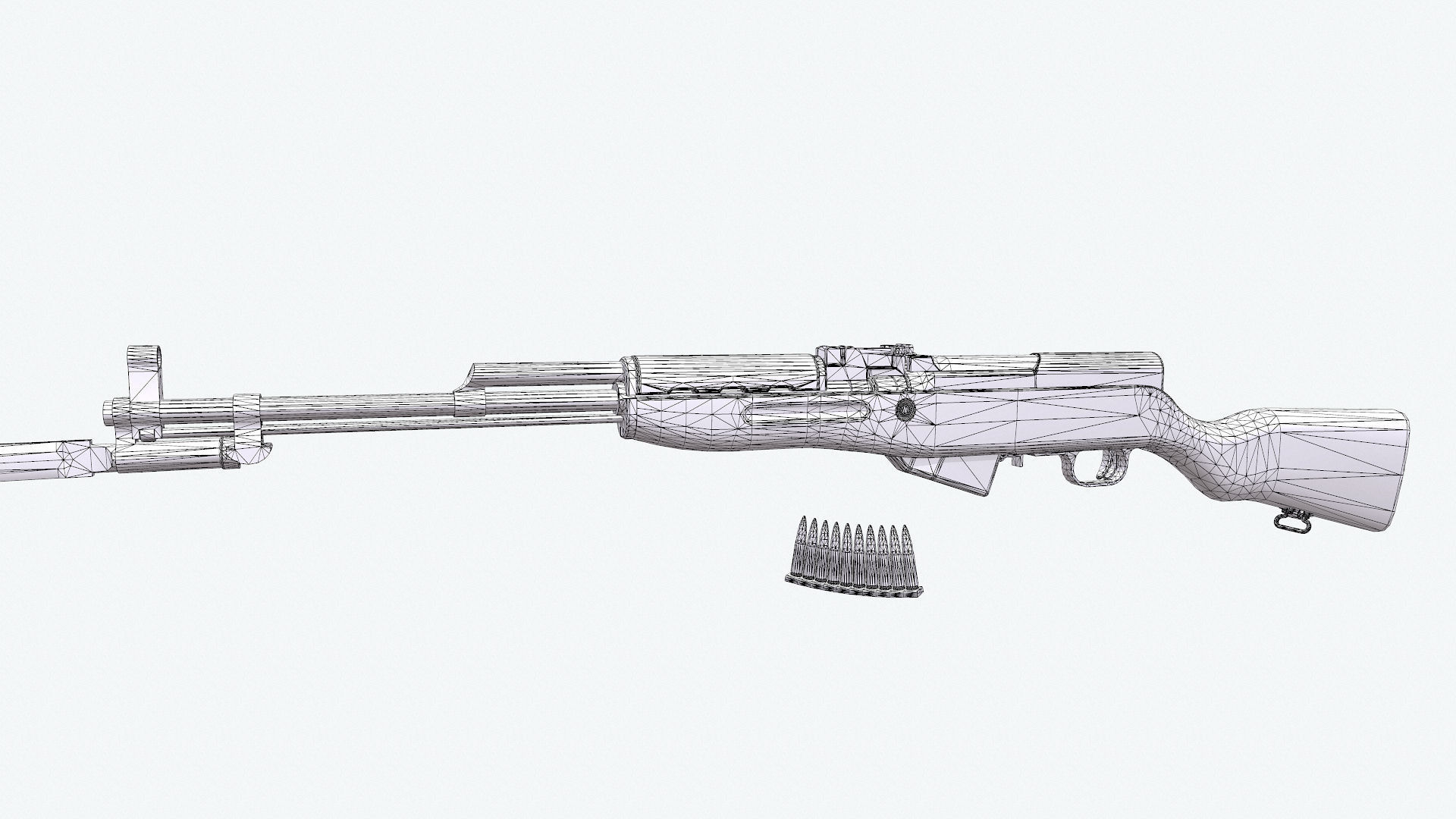 SKS Karabin Low-poly 3D model_7