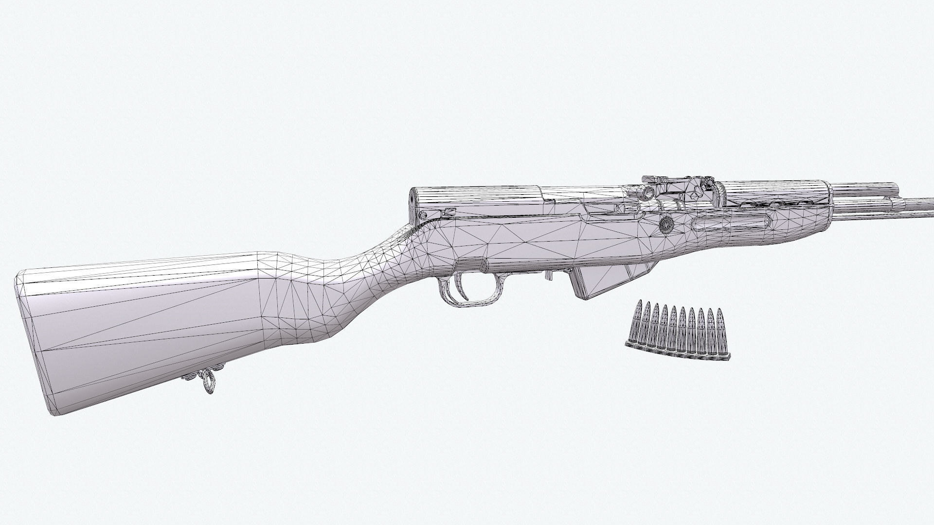 SKS Karabin Low-poly 3D model_8