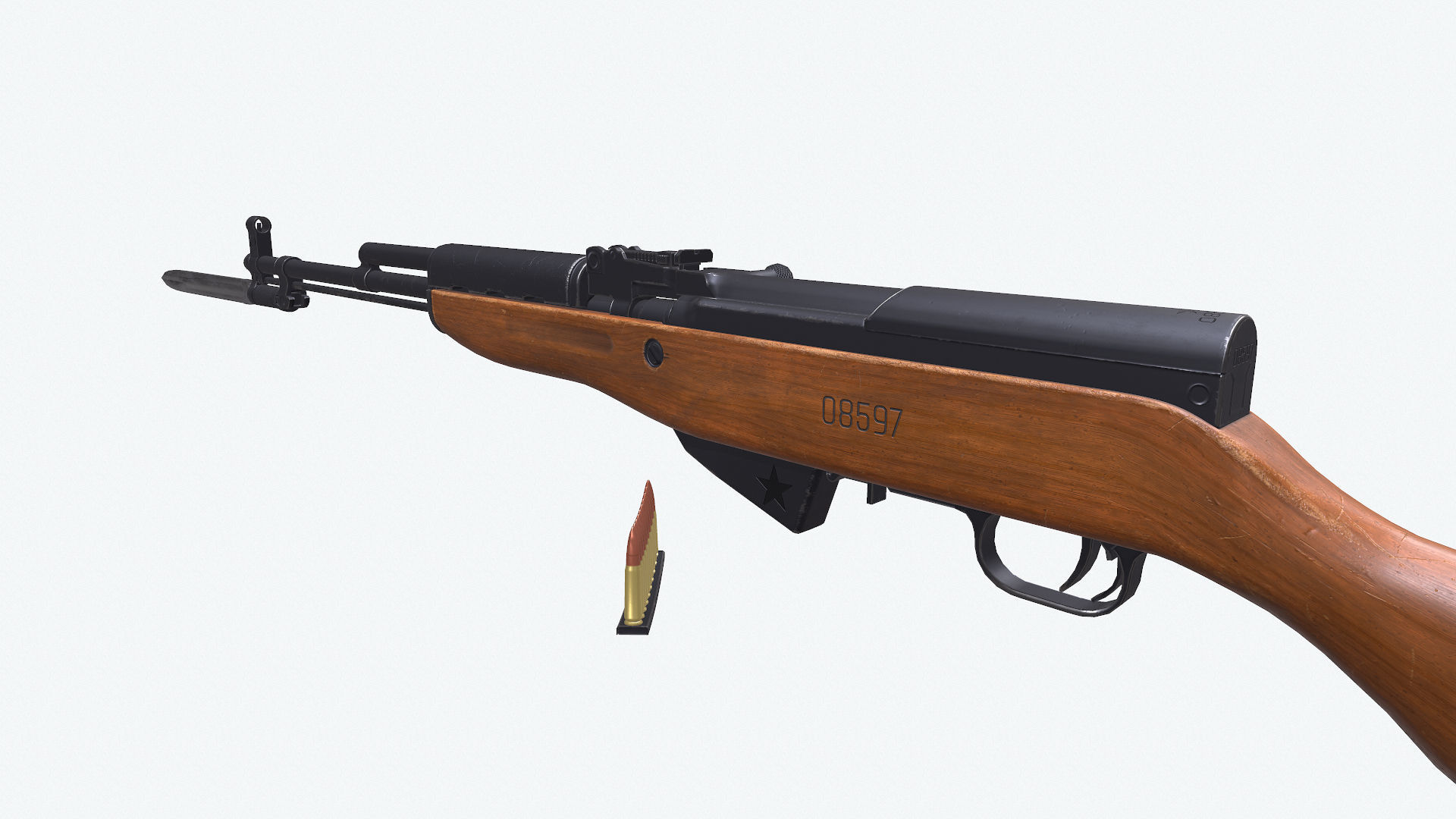 SKS Karabin Low-poly 3D model_2