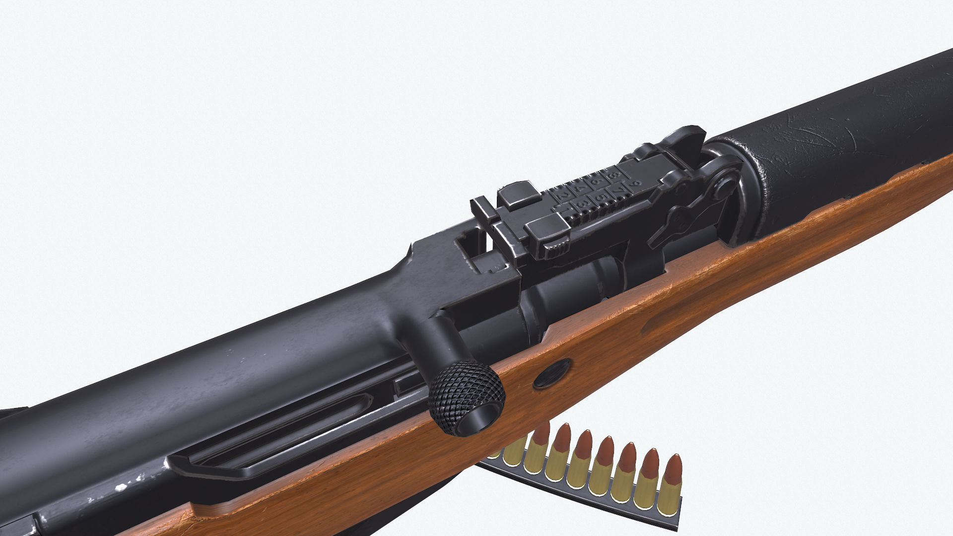 SKS Karabin Low-poly 3D model_4