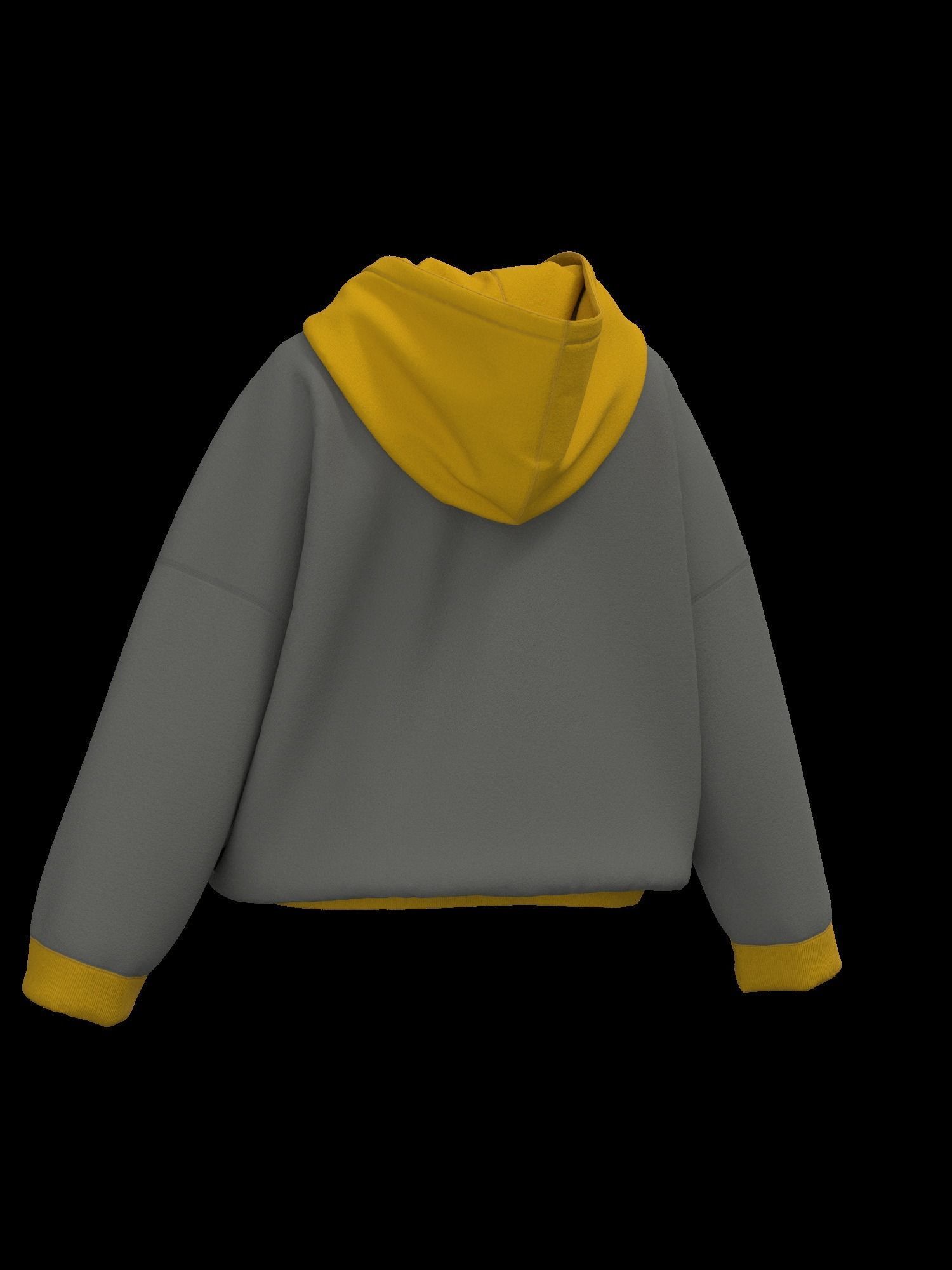 Female oversized hoodie 3D model_3