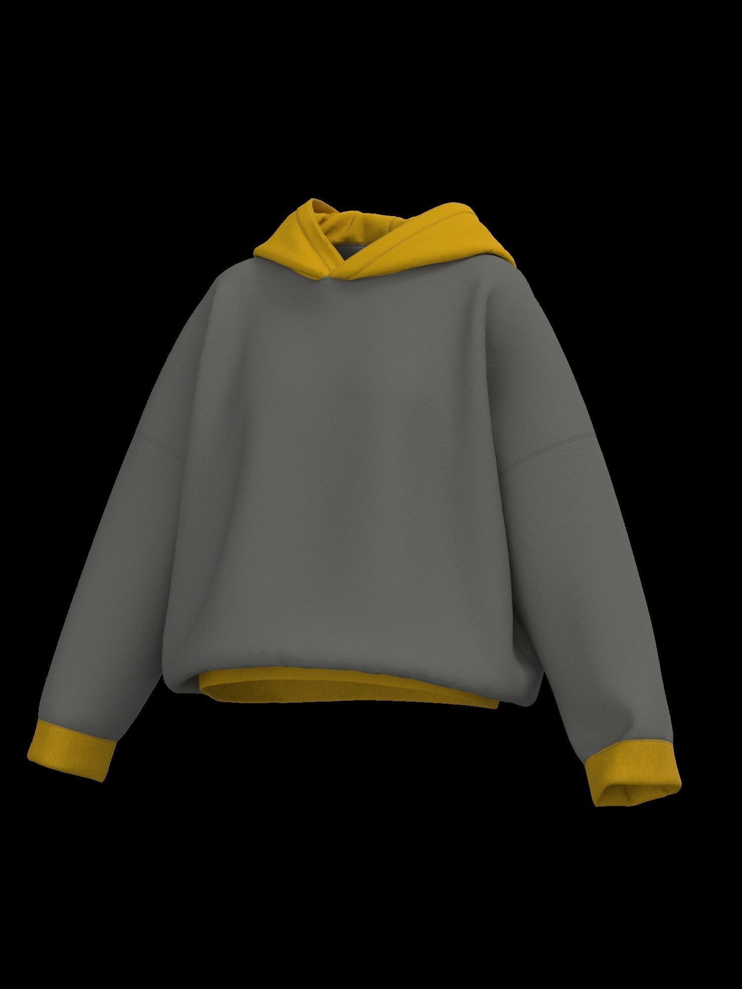 Female oversized hoodie 3D model_9