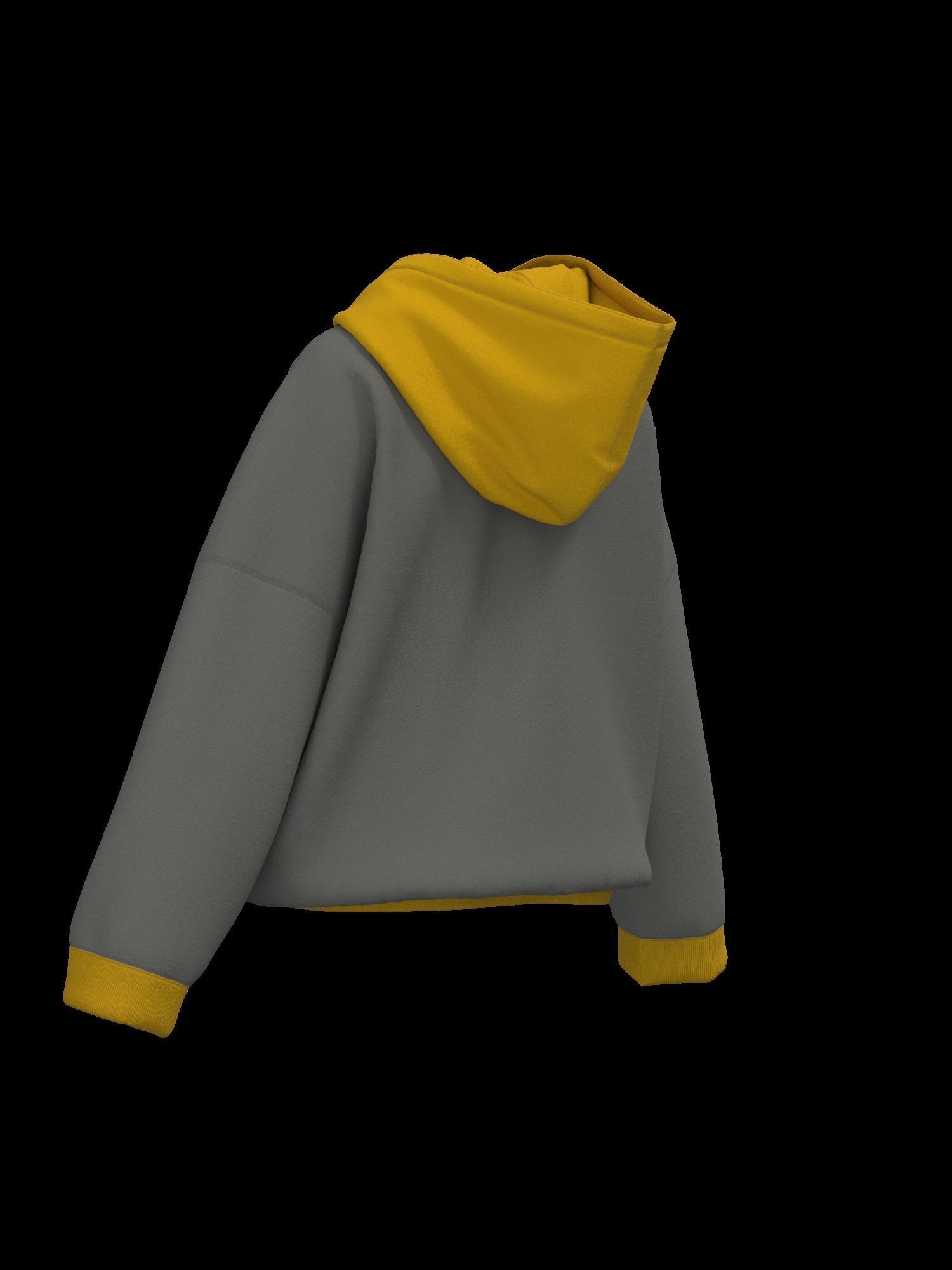 Female oversized hoodie 3D model_4
