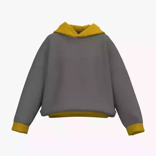Female oversized hoodie 3D model