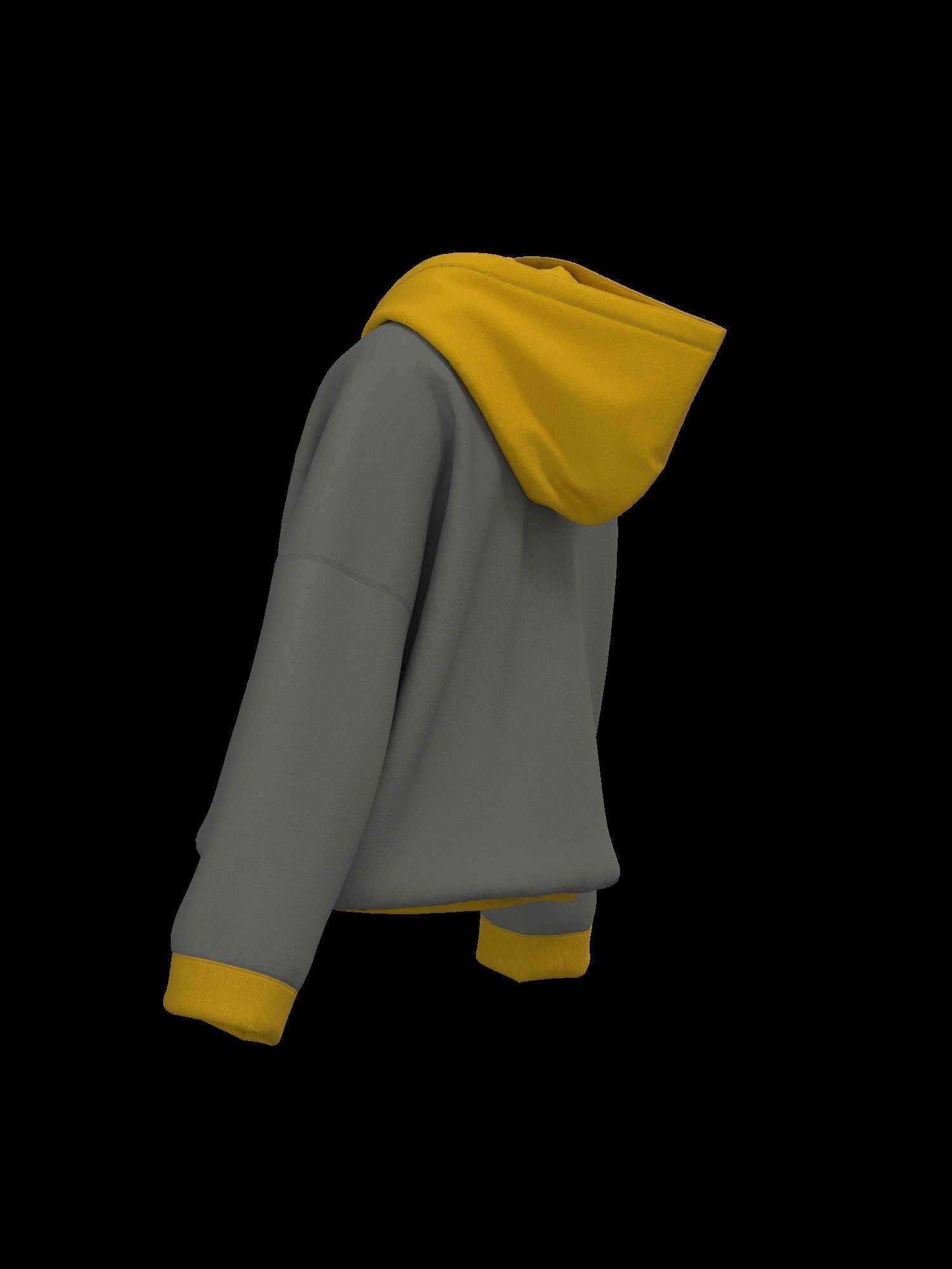 Female oversized hoodie 3D model_5