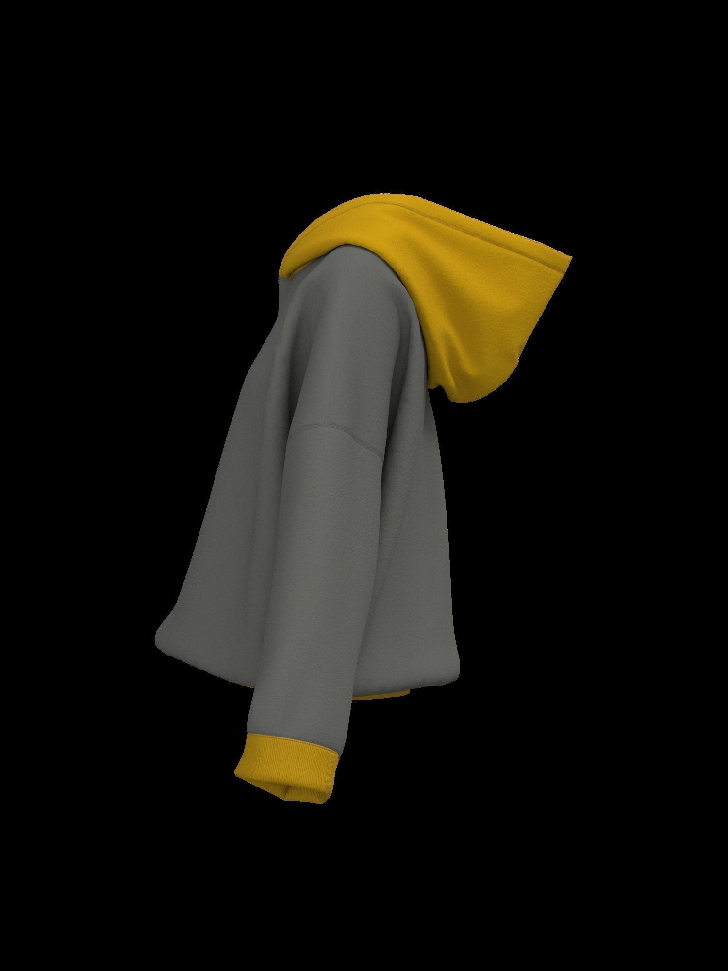 Female oversized hoodie 3D model_6