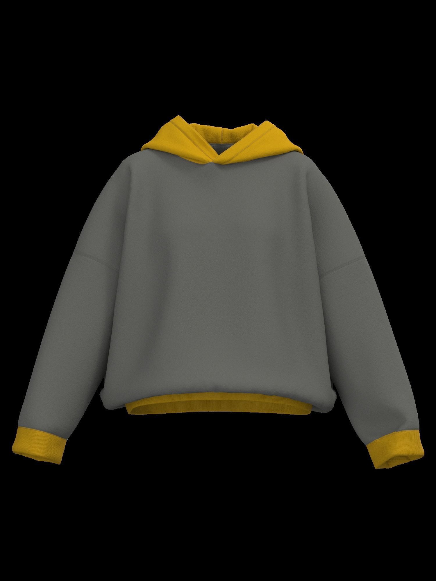Female oversized hoodie 3D model_2