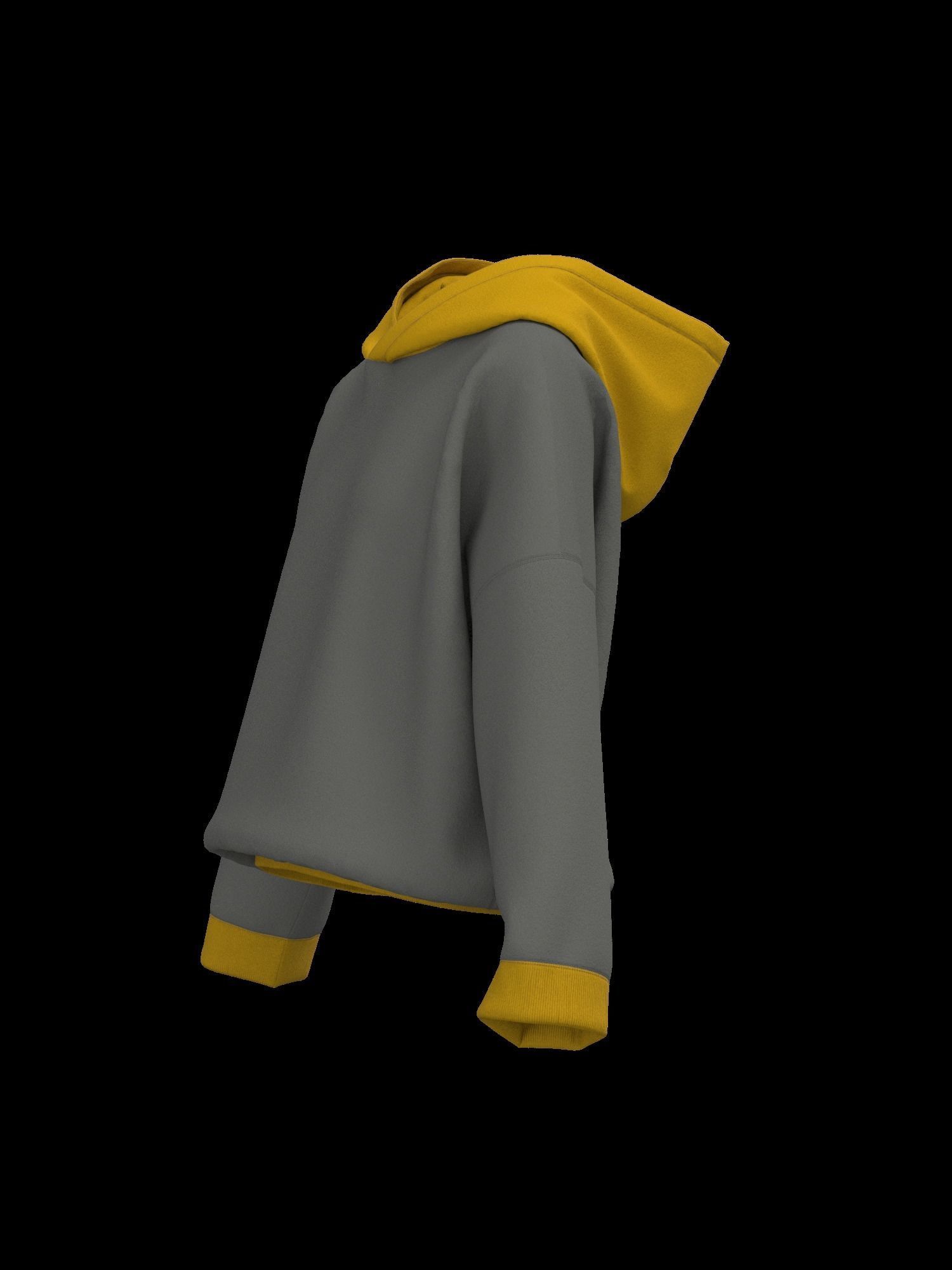 Female oversized hoodie 3D model_7
