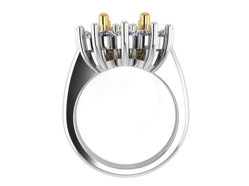 Oval Cluster Ring 1422 3D print model_3