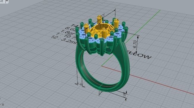 Oval Cluster Ring 1422 3D print model_5