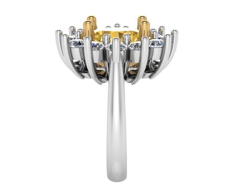 Oval Cluster Ring 1422 3D print model_2