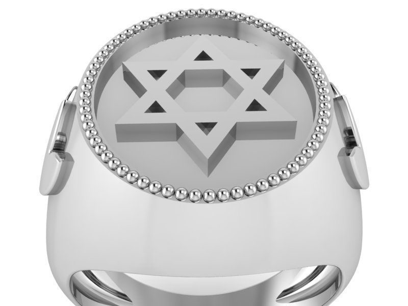 Hexagram Round Ring 1429 3D print model_2