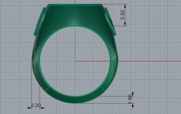 Hexagram Round Ring 1429 3D print model_6