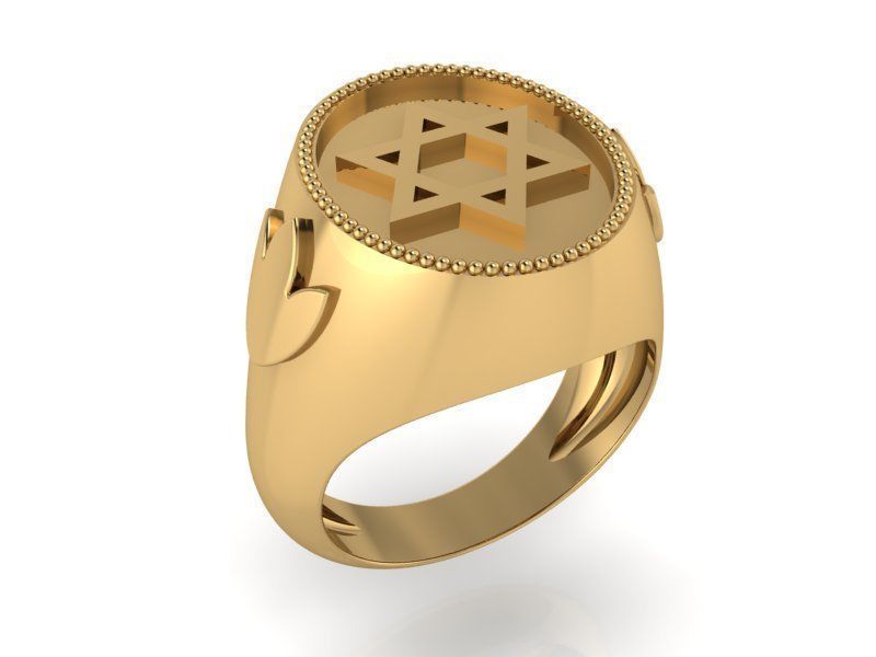 Hexagram Round Ring 1429 3D print model_1
