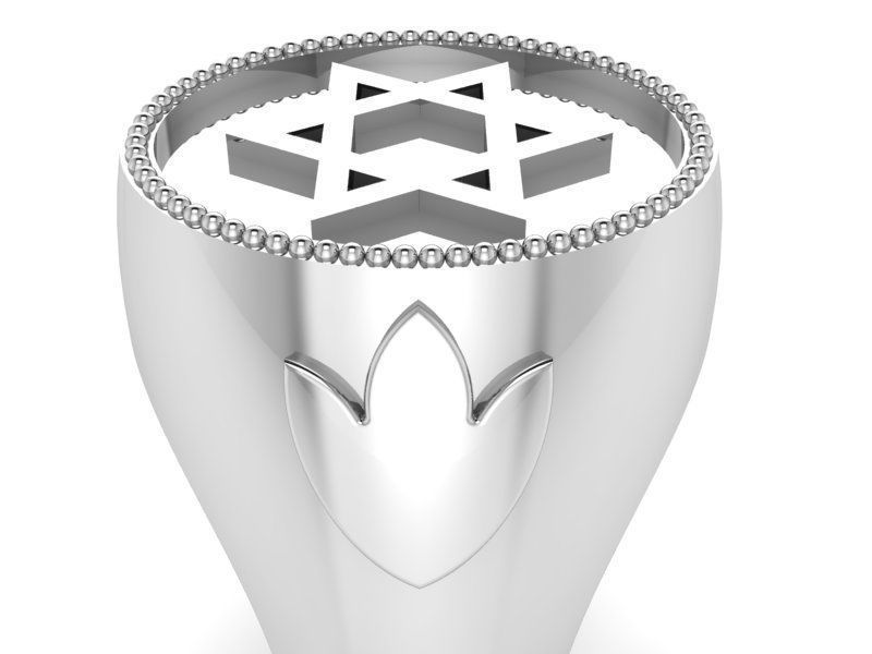 Hexagram Round Ring 1429 3D print model_3