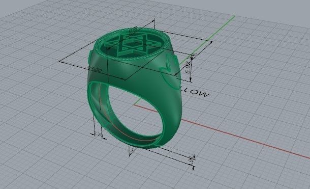 Hexagram Round Ring 1429 3D print model_5