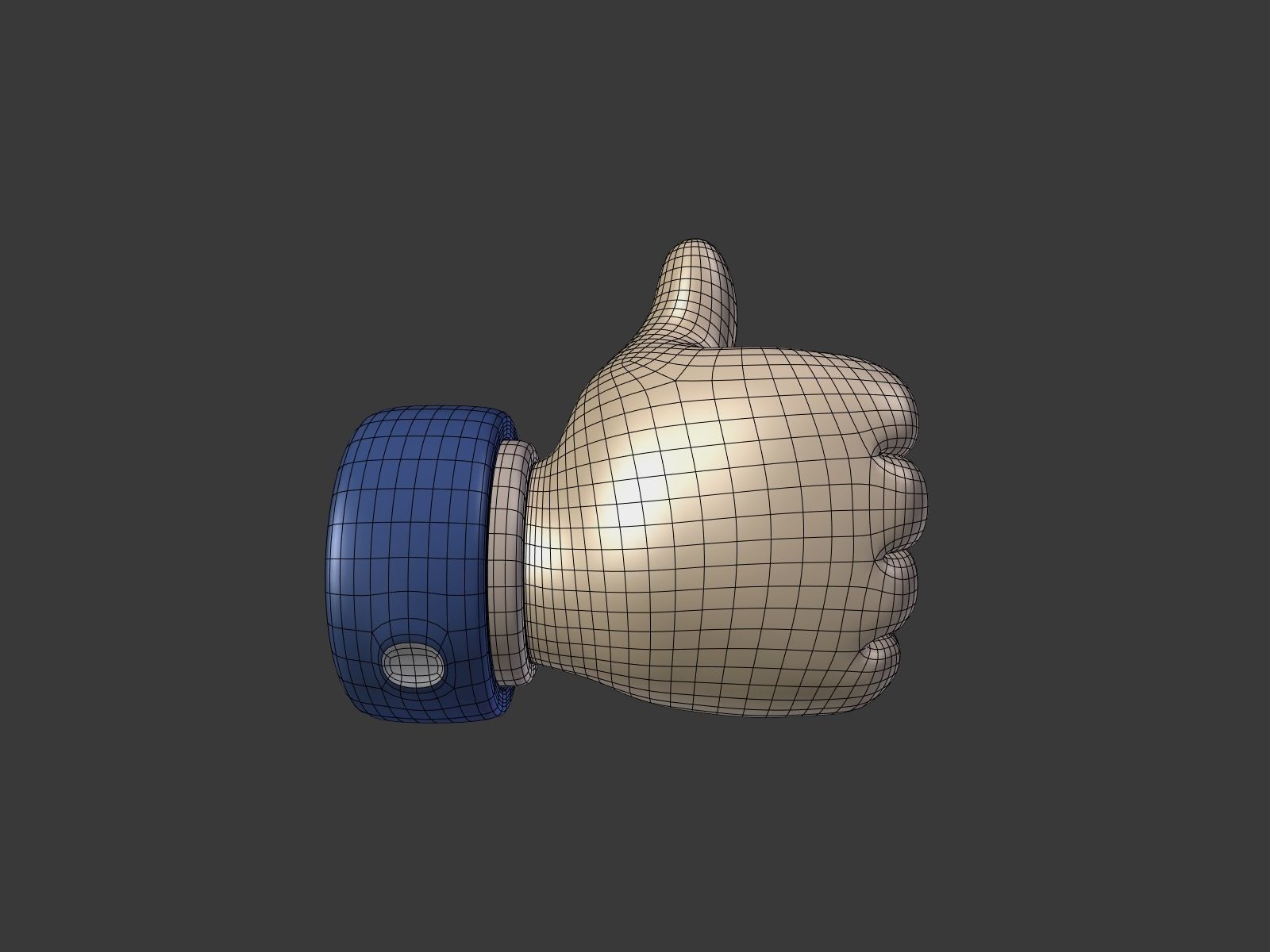 Cartoon Hand Low-poly 3D model_4