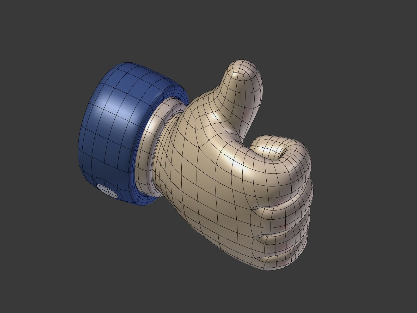 Cartoon Hand Low-poly 3D model_7