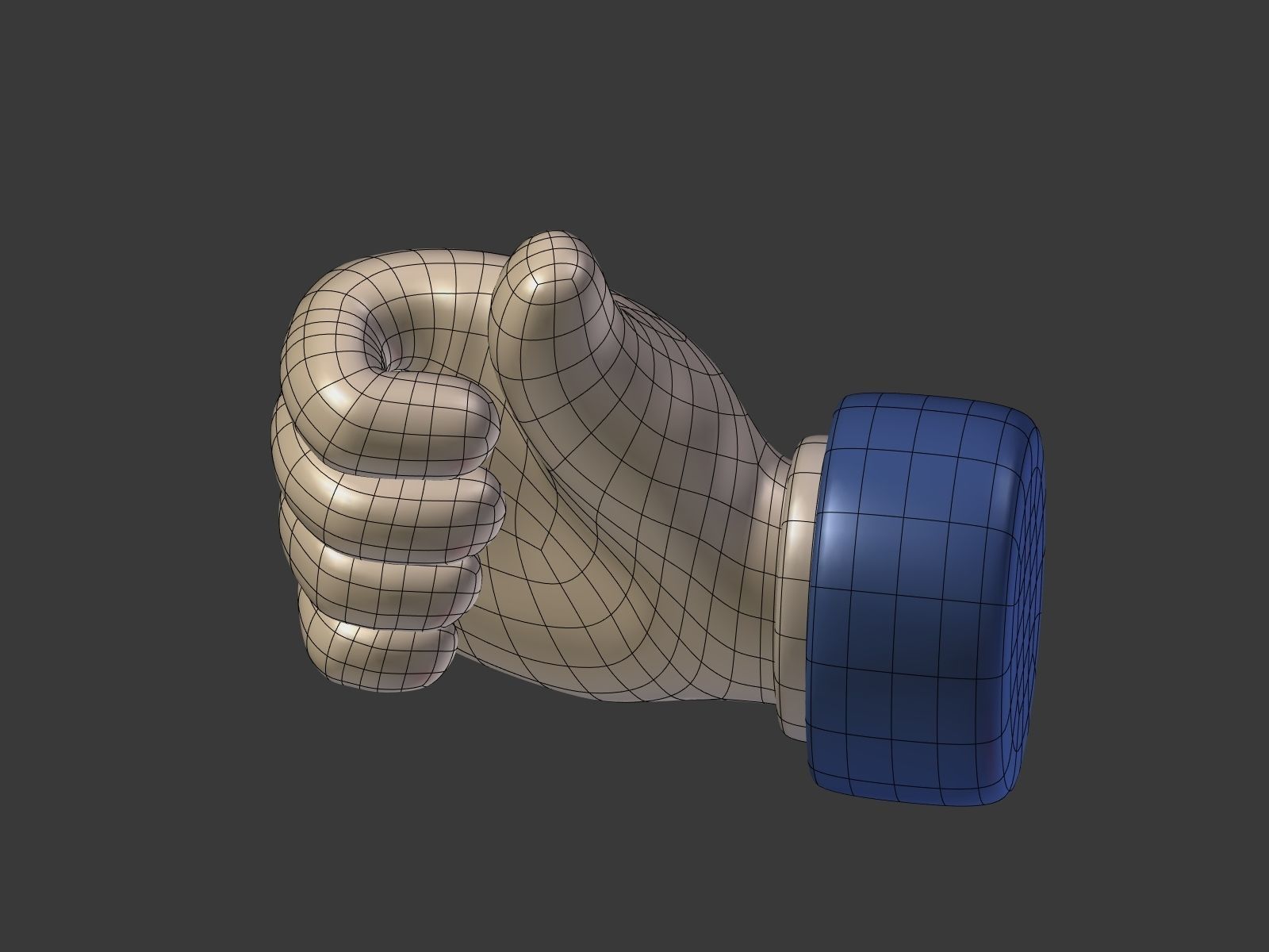 Cartoon Hand Low-poly 3D model_9
