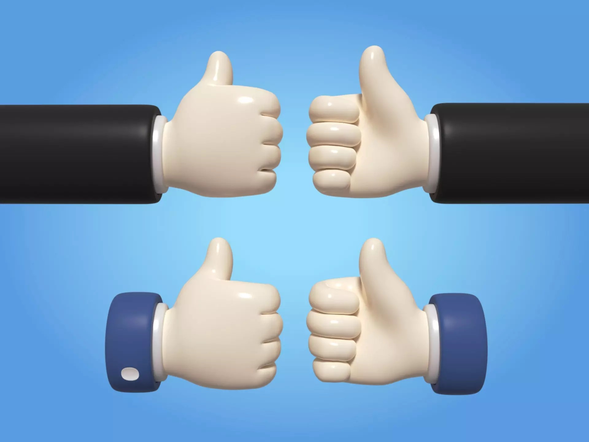 Cartoon Hand Low-poly 3D model_0