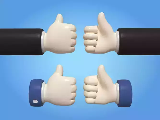Cartoon Hand Low-poly 3D model