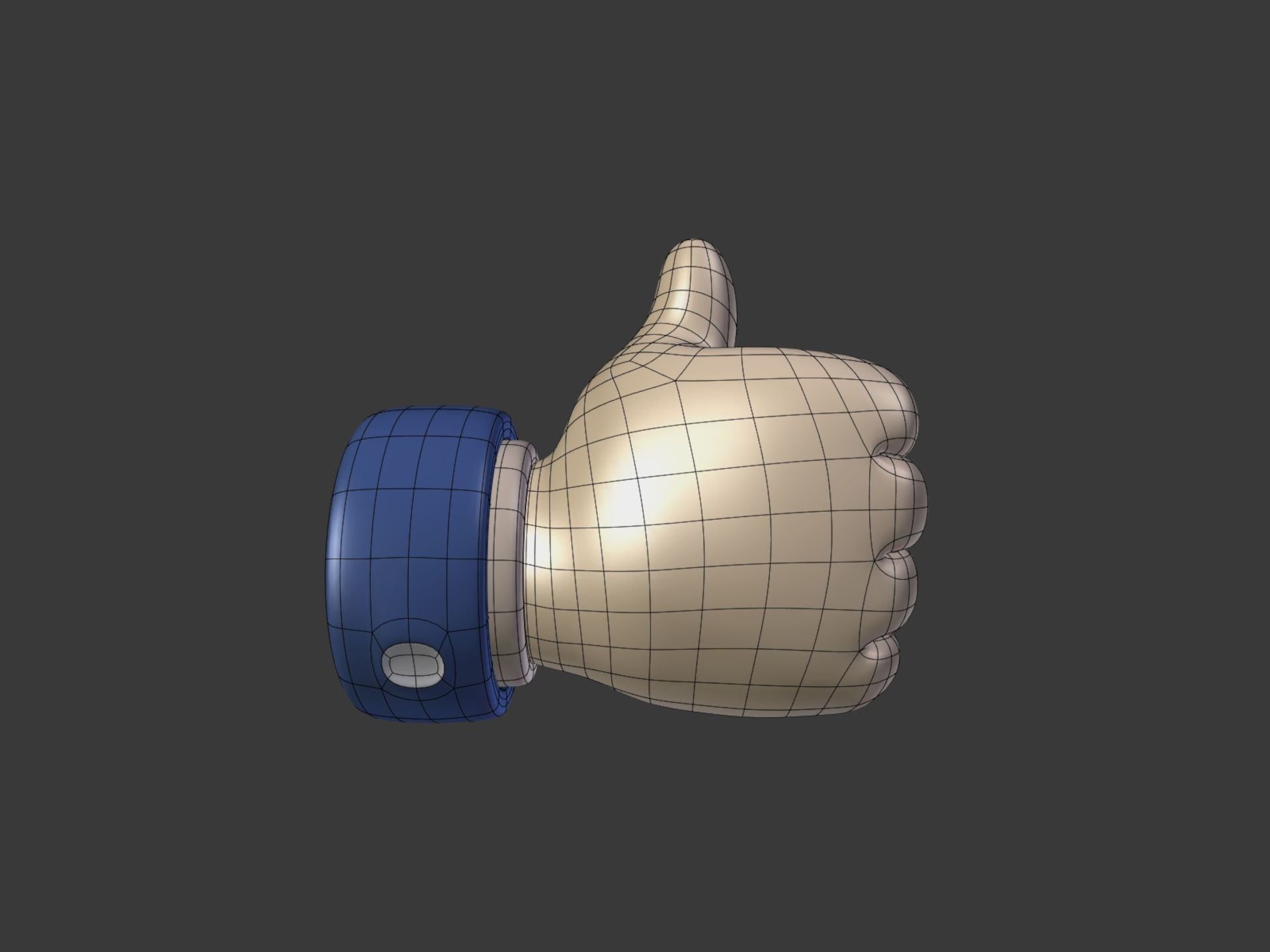 Cartoon Hand Low-poly 3D model_2