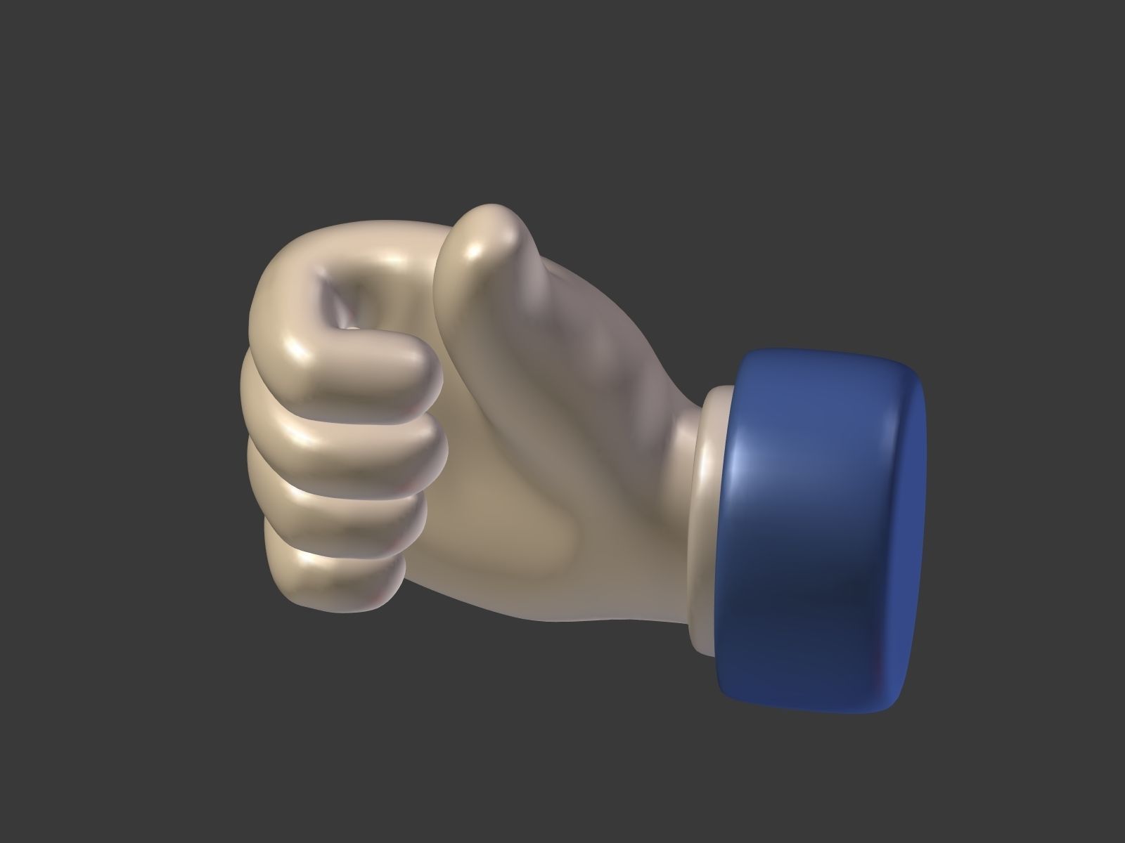 Cartoon Hand Low-poly 3D model_8