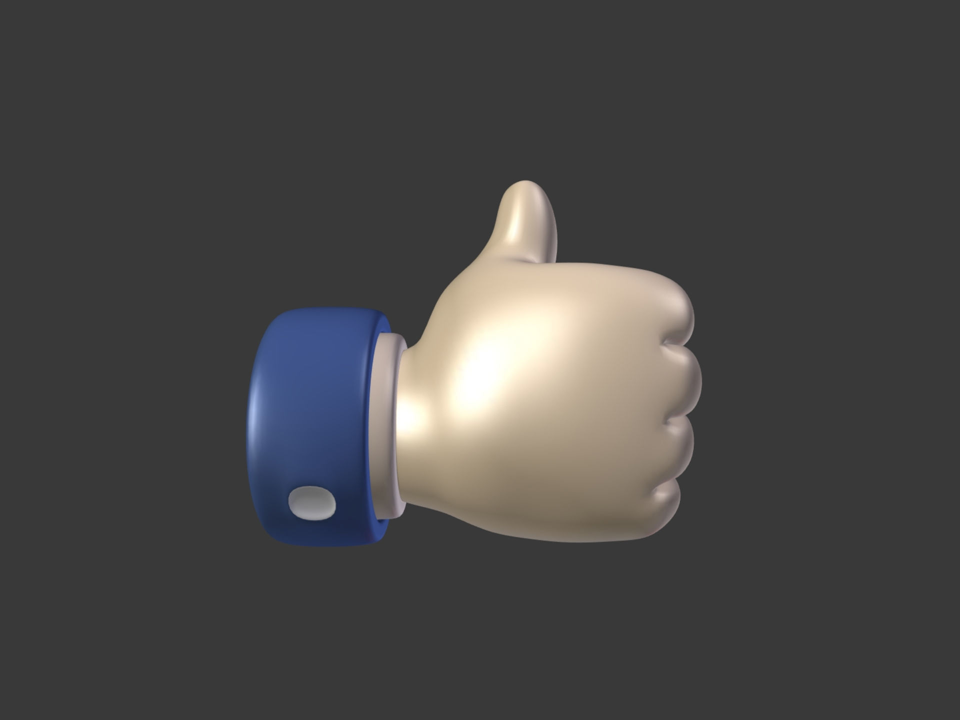 Cartoon Hand Low-poly 3D model_1
