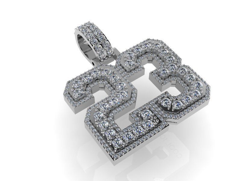 23 Number Pendant 1451 3D print model_2
