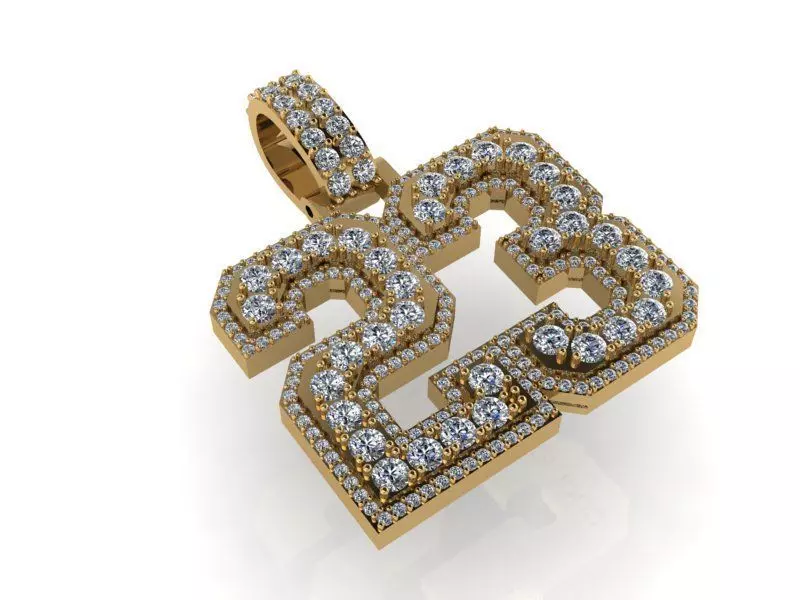 23 Number Pendant 1451 3D print model_0