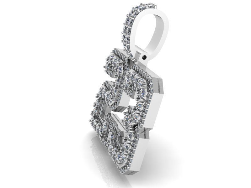 23 Number Pendant 1451 3D print model_3