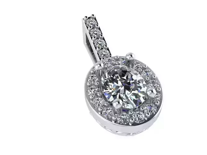 Oval Halo Pendant 1455