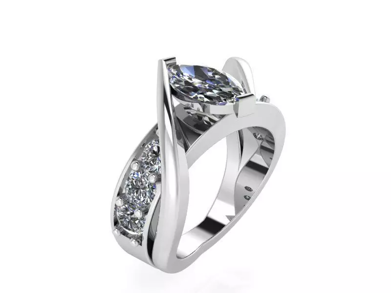Marquise Tension Ring 1460 3D print model