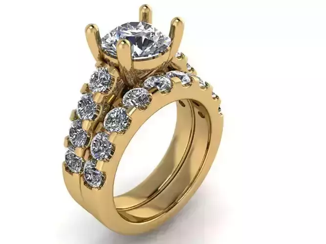 Round Diamond Ring Set 1465