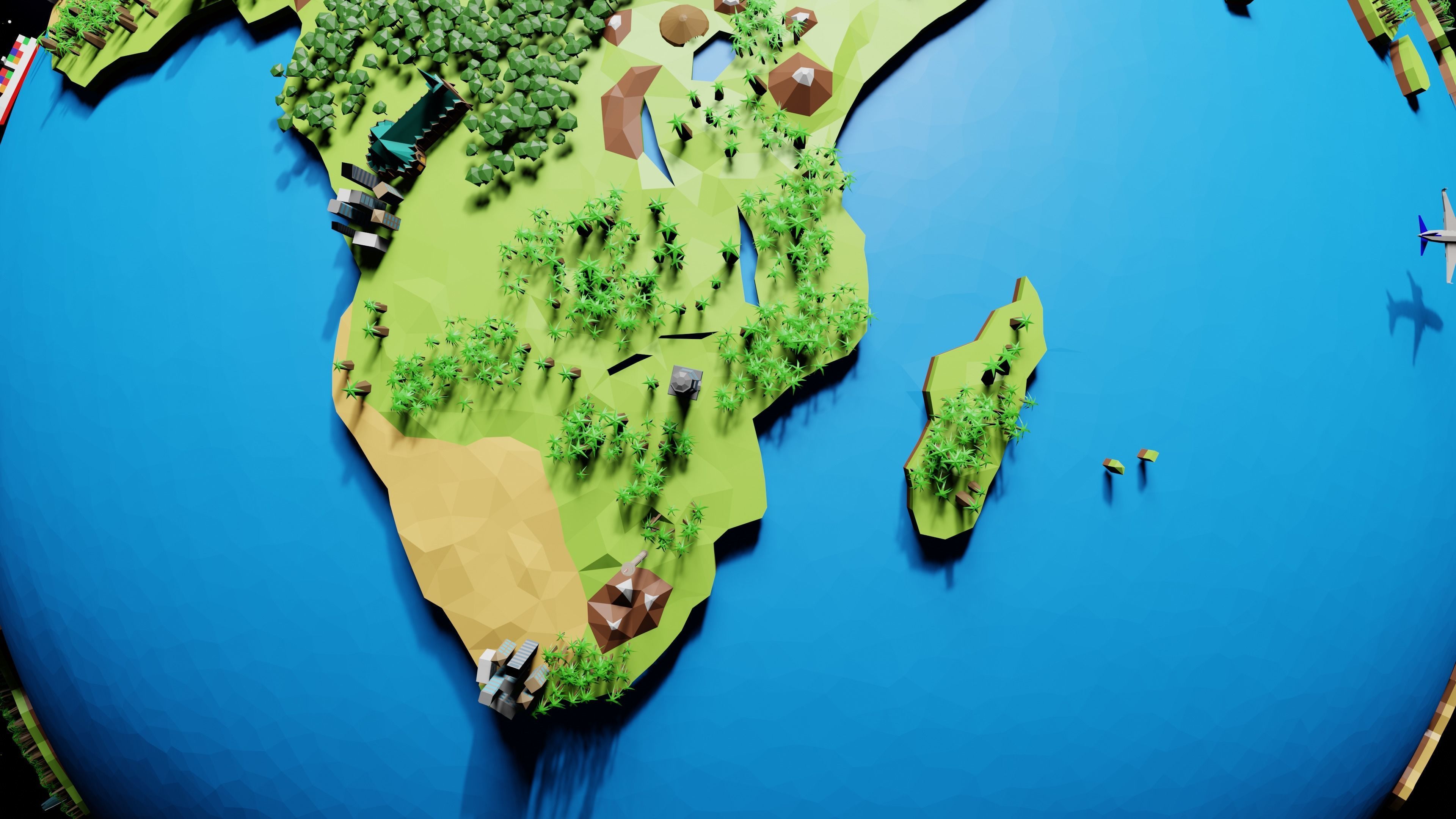 Earth Low-poly 3D model_8
