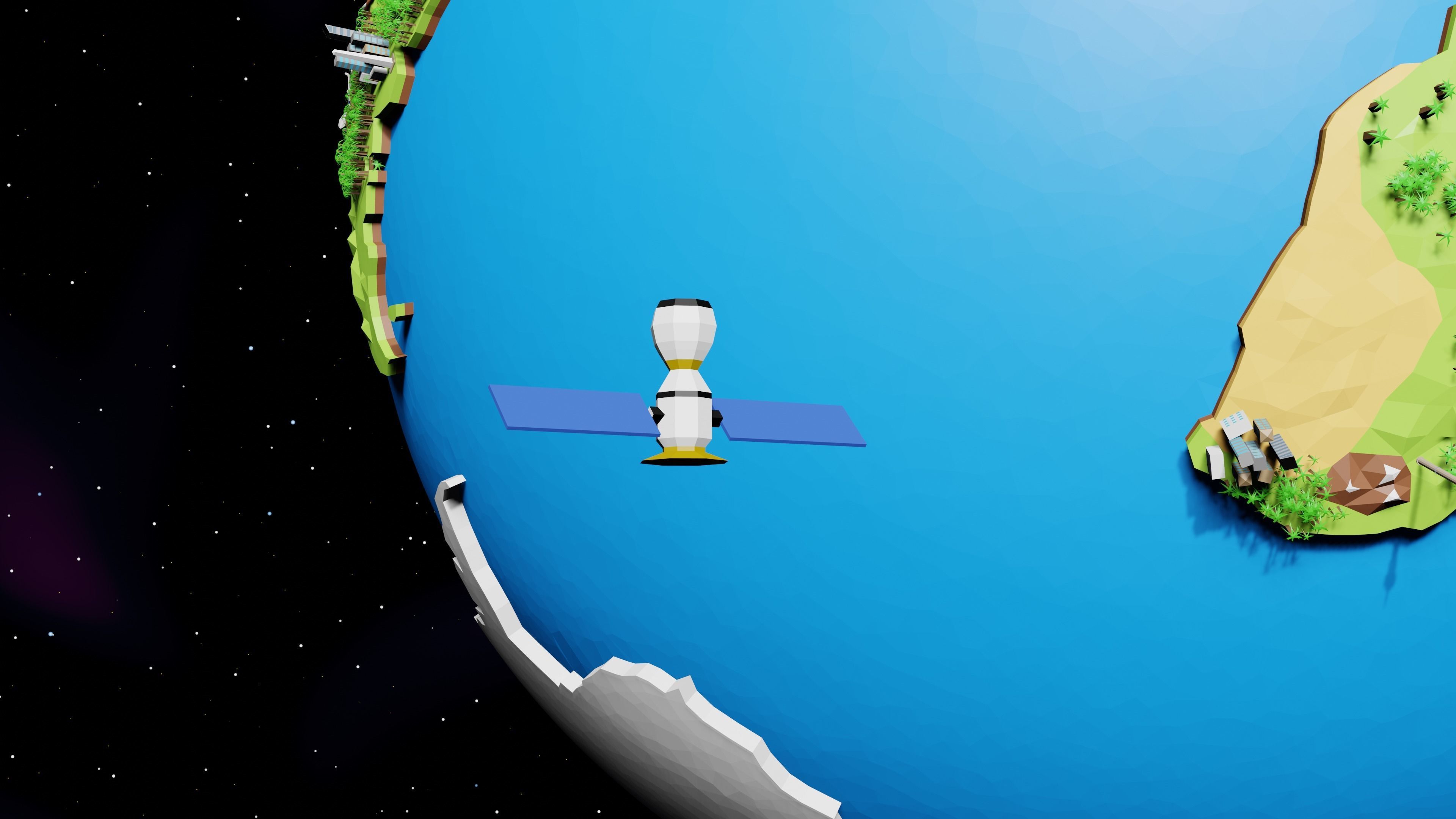 Earth Low-poly 3D model_16