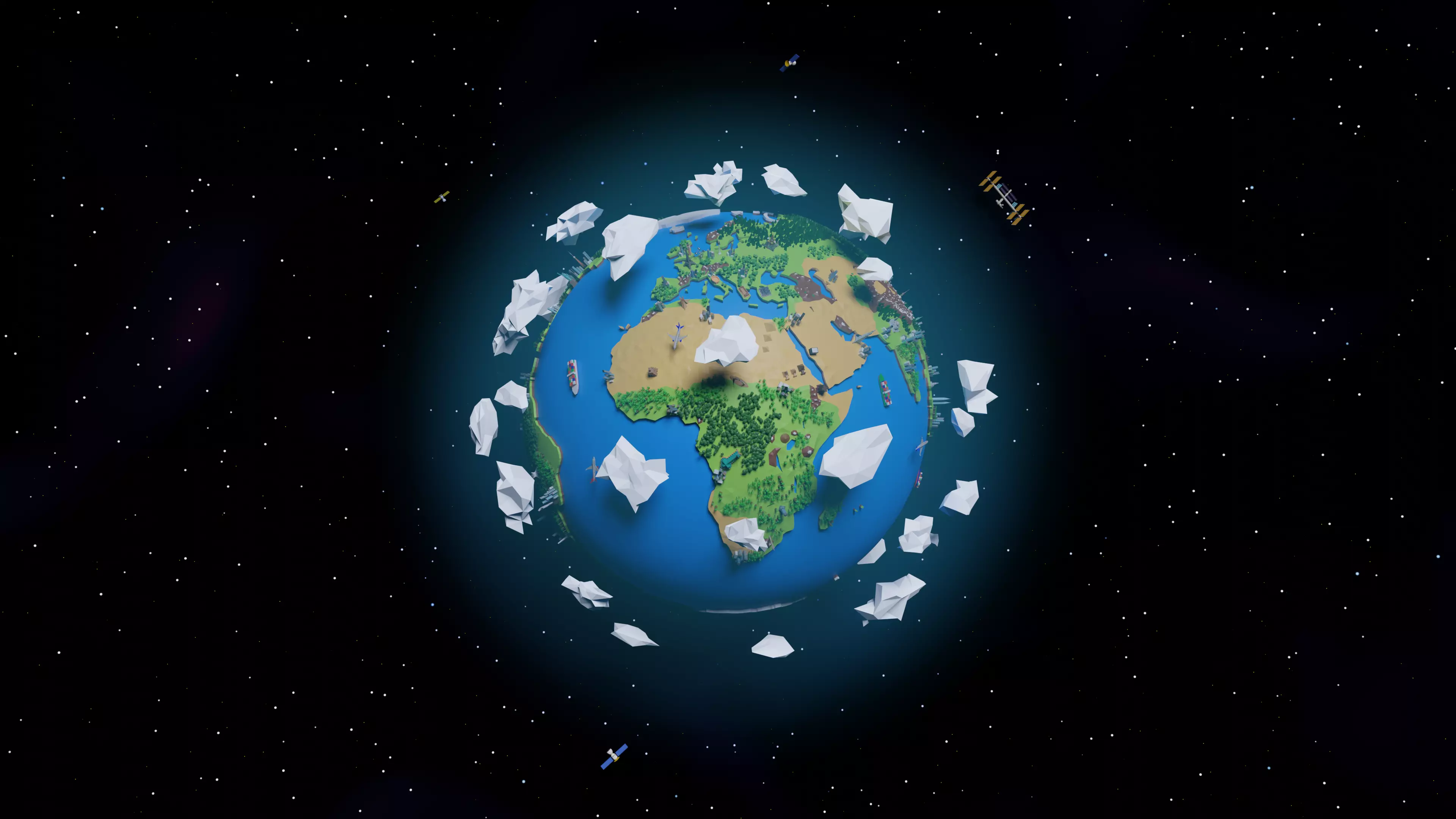 Earth Low-poly 3D model_0