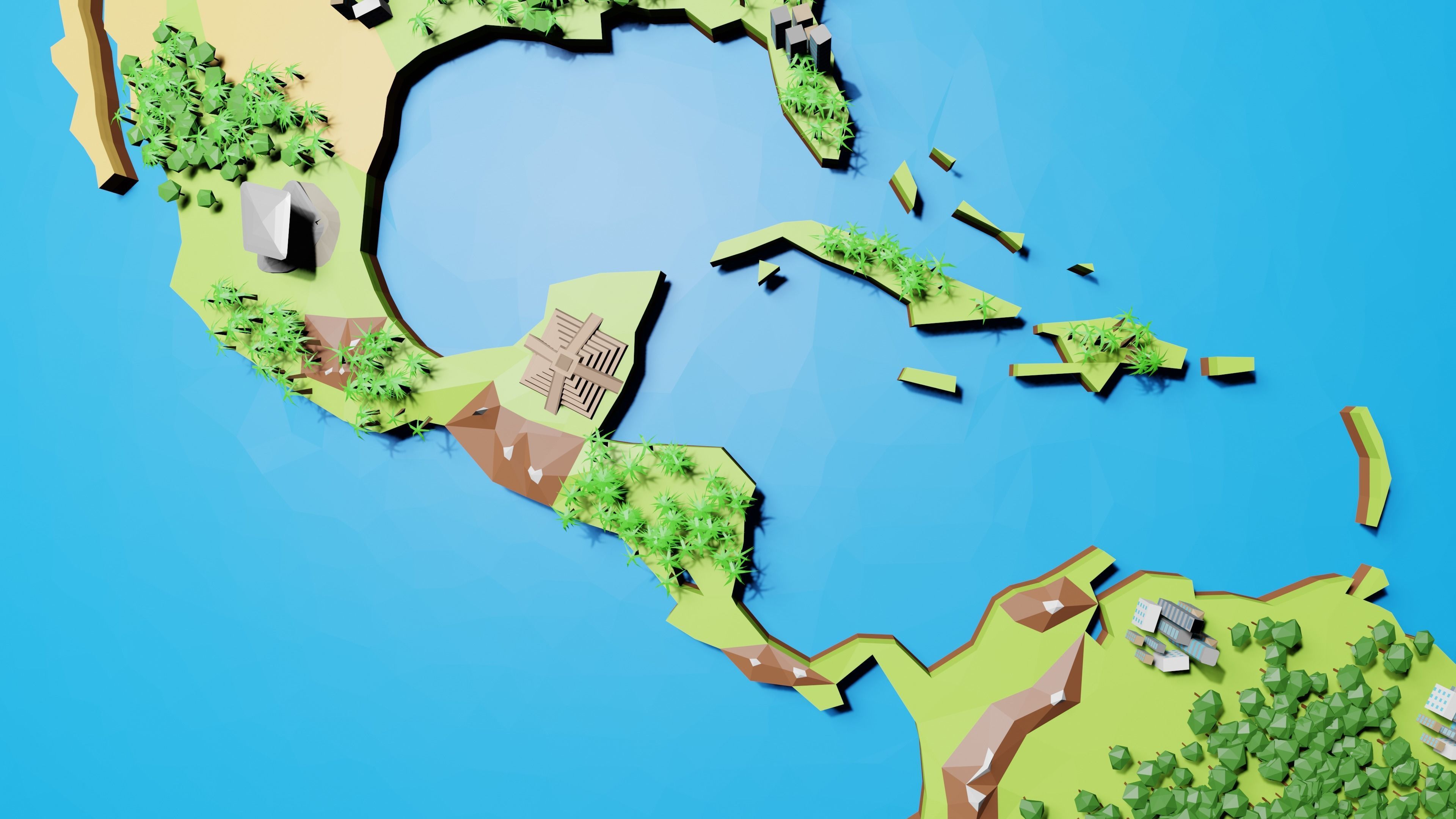 Earth Low-poly 3D model_12