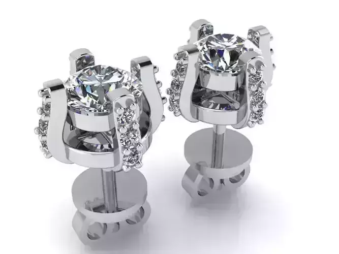 Round Diamond Stud Earring 1466