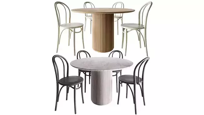 Baycheer round table and Black dining chair