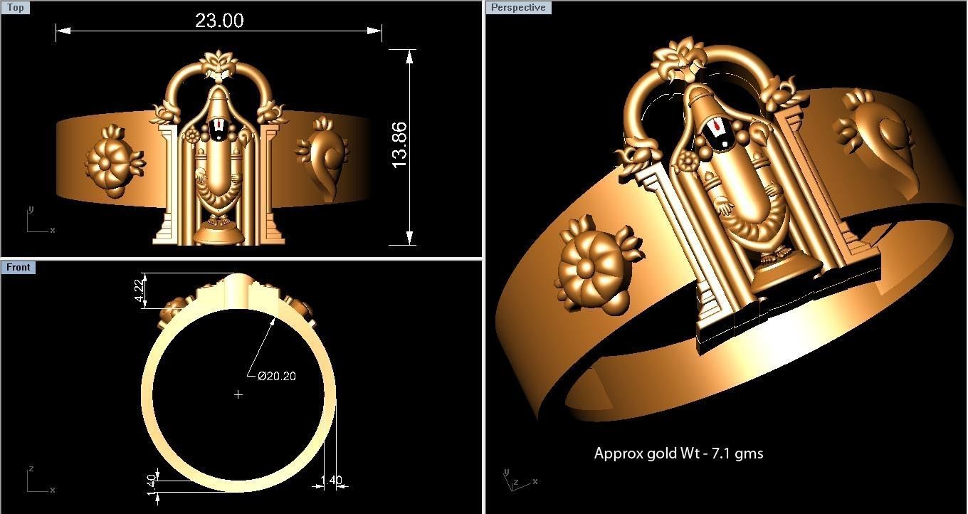 Diamond Ring  3D print model_4